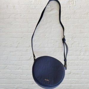 Round BCBG purple cross body purse